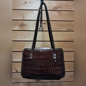 Brighton Brown Crocodile Pattern Tote Bag